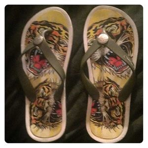 Ed Hardy flip flops